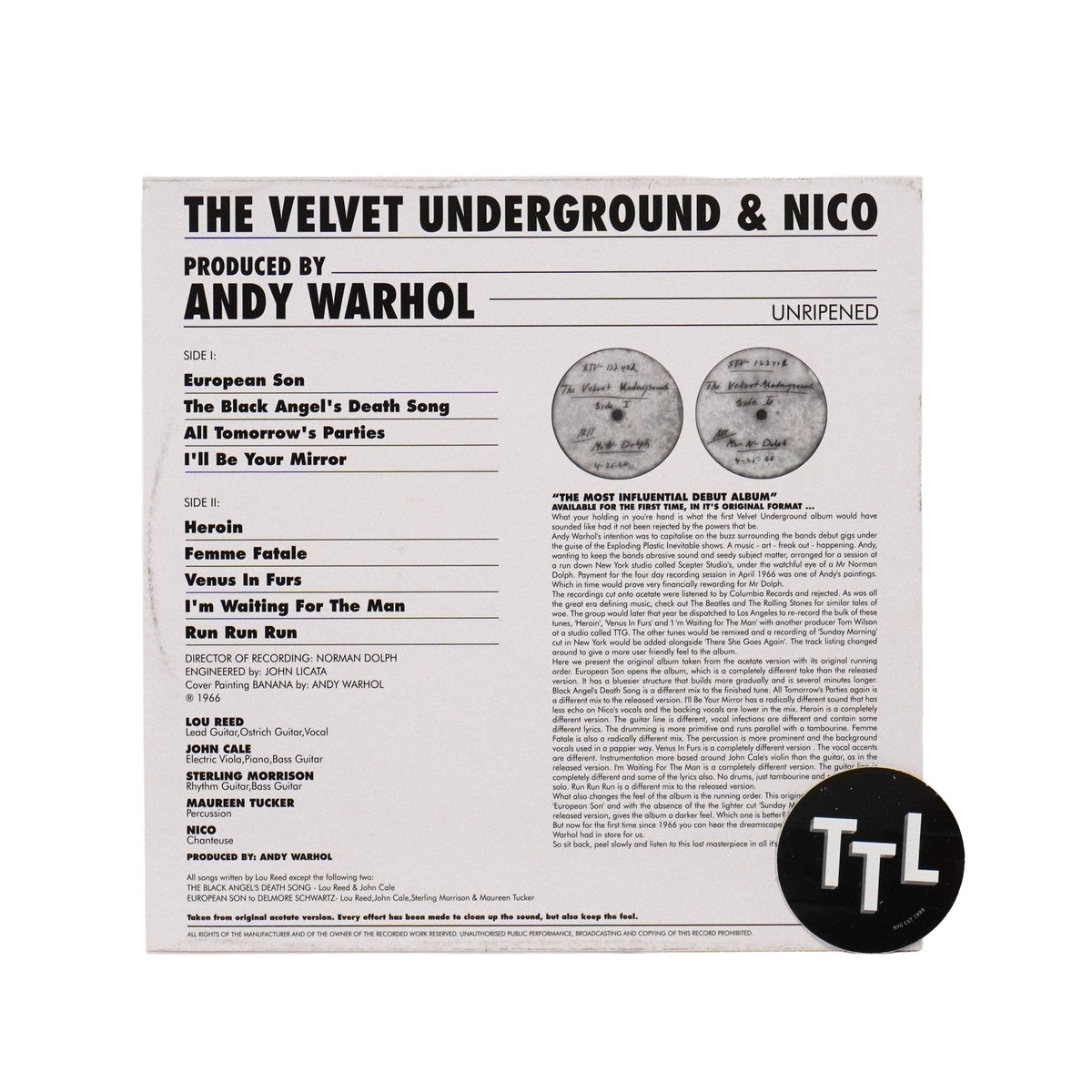 The Velvet Underground & Nico: Unripened - Demos And Rare Tracks {Vinyl LP}