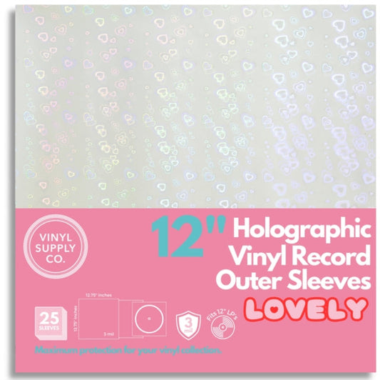 HOLOGRAPHIC VINYL RECORD OUTER SLEEVES – 12.75 X 12.75 – 3 MIL (25 CT)