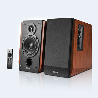 Edifier R1700BTs Powered Bluetooth 5.0 Wireless Bookshelf Speakers - 66 Watts (Brown)