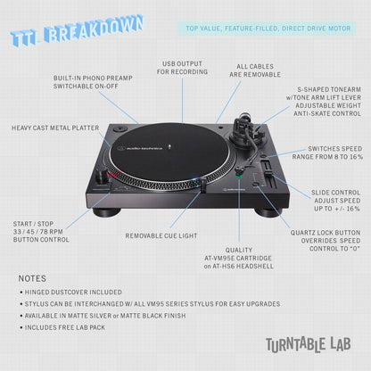 Audio-Technica: AT-LP120XUSB-BK Direct Drive Turntable